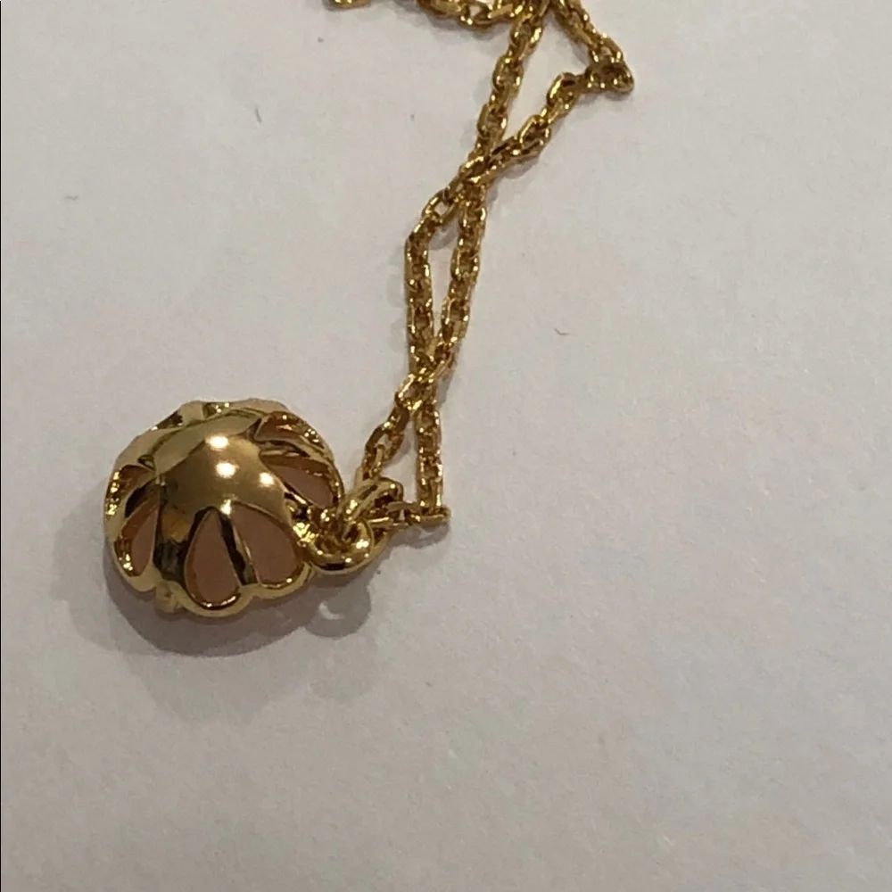 Kate Spade That Sparkle circle‎ pink quartz gemstone pendant necklace new